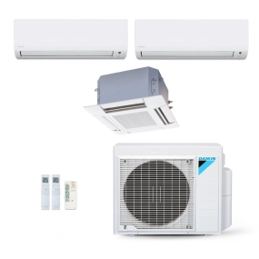 Ar-Condicionado Multi Split Inverter Daikin 28.000 (2x Evap HW 12.000 + 1x Evap Cassete 4 Vias 20.000) Quente/Frio 220V