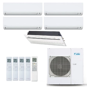 Ar-Condicionado Multi Split Inverter Daikin 38.000 BTUs (4x Evap HW 9.000 + 1x Evap Cassete 1 Via 18.000) Quente/Frio 220V