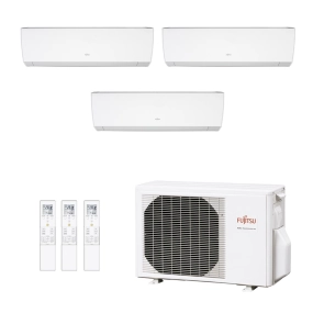 Ar-Condicionado Multi Split Inverter Fujitsu 18.000 (2x Evap HW 7.000 + 1x Evap HW 9.000) Quente/Frio 220V
