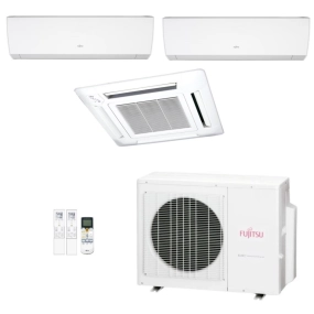 Ar-Condicionado Multi Split Inverter Fujitsu 23.000 (2x Evap HW 9.000 + 1x Evap Cassete 4 Vias 9.000) Quente/Frio 220V