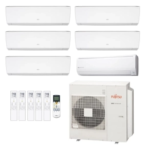 Ar-Condicionado Multi Split Inverter Fujitsu 45.000 (2x Evap HW 7.000 + 2x Evap HW 9.000 + 1x Evap HW 12.000 + 1x Evap HW 18.000) Quente/Frio 220V