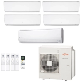 Ar-Condicionado Multi Split Inverter Fujitsu 45.000 (4x Evap HW 9.000 + 1x Evap HW 24.000) Quente/Frio 220V