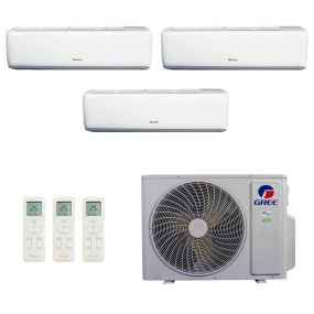 Ar-Condicionado Multi Split Inverter R-32 Gree 30.000 (1x Evap HW 9.000 + 1x Evap HW 12.000 + 1x Evap HW 18.000) Quente/Frio 220V